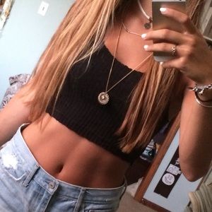 Ecote (Urban Outfitters) Black Knit Crop Top